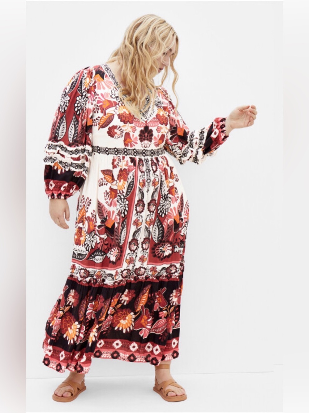 City Chic Malia Maxi Dress - ivory
